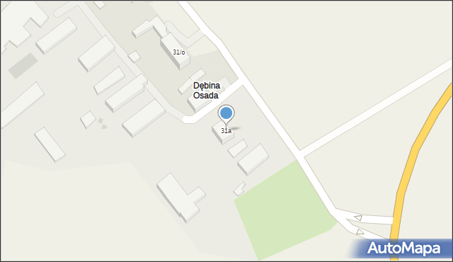 Dębina, Dębina, 31a, mapa Dębina