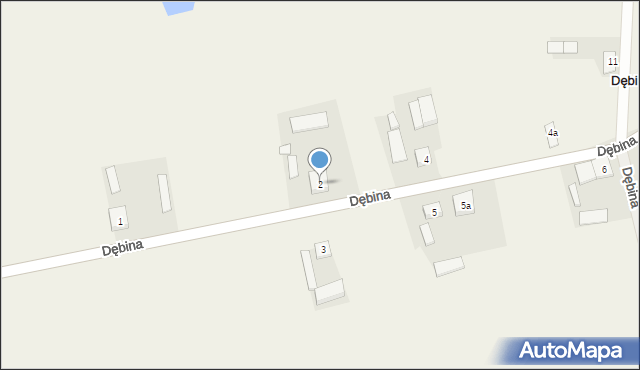 Dębina, Dębina, 2, mapa Dębina