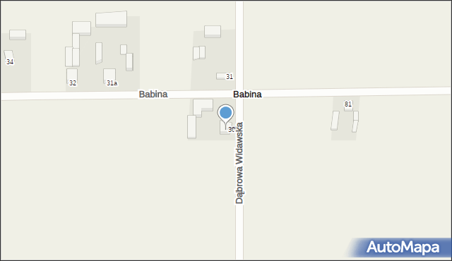 Dębina, Dębina, 30, mapa Dębina