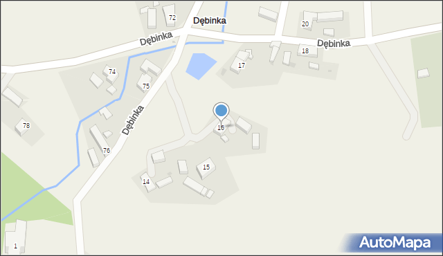 Dębinka, Dębinka, 16, mapa Dębinka