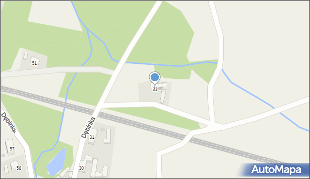 Dębinka, Dębinka, 33, mapa Dębinka