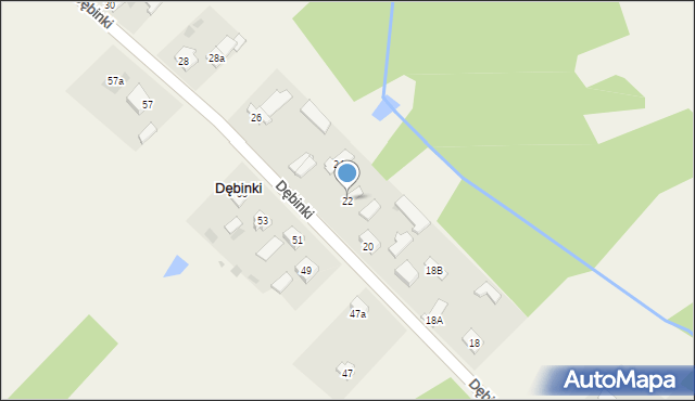 Dębinki, Dębinki, 22, mapa Dębinki