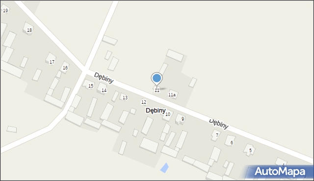 Dębiny, Dębiny, 11, mapa Dębiny