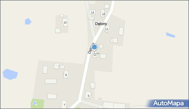 Dębiny, Dębiny, 11, mapa Dębiny