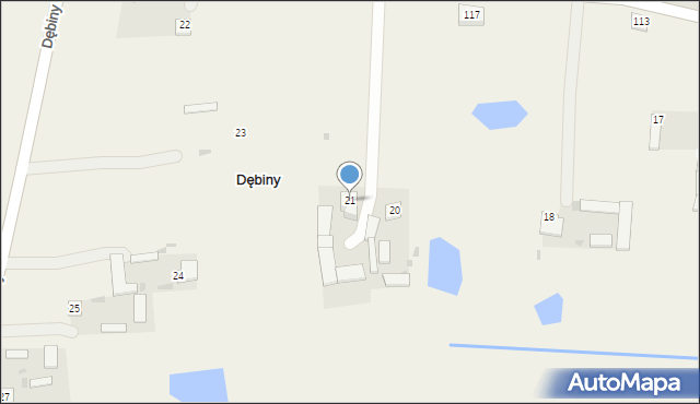 Dębiny, Dębiny, 21, mapa Dębiny