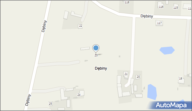 Dębiny, Dębiny, 23, mapa Dębiny