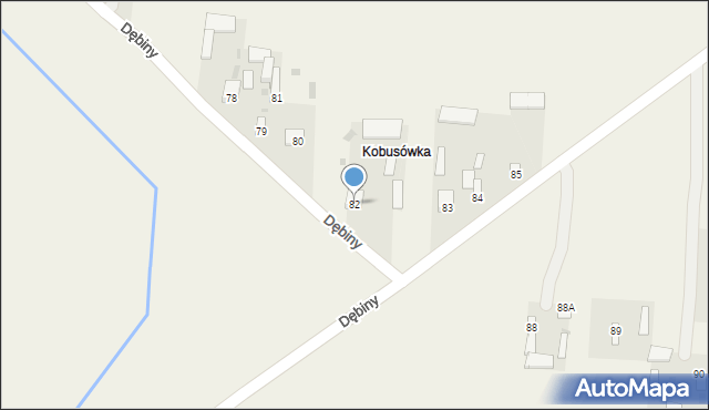 Dębiny, Dębiny, 82, mapa Dębiny