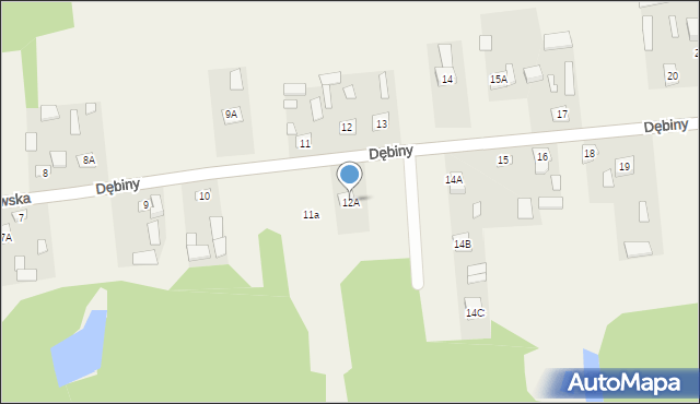 Dębiny, Dębiny, 12A, mapa Dębiny