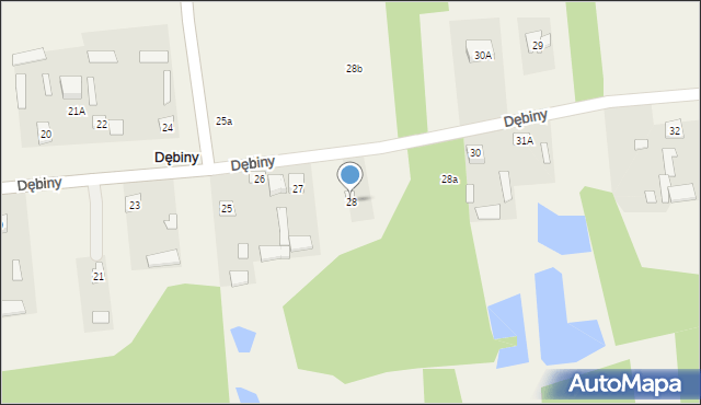 Dębiny, Dębiny, 28, mapa Dębiny