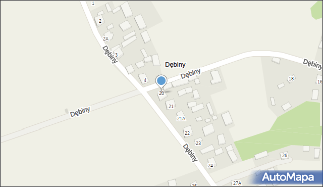 Dębiny, Dębiny, 20, mapa Dębiny