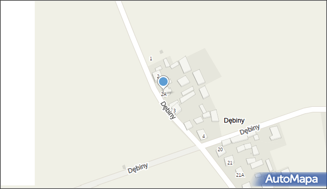 Dębiny, Dębiny, 2A, mapa Dębiny