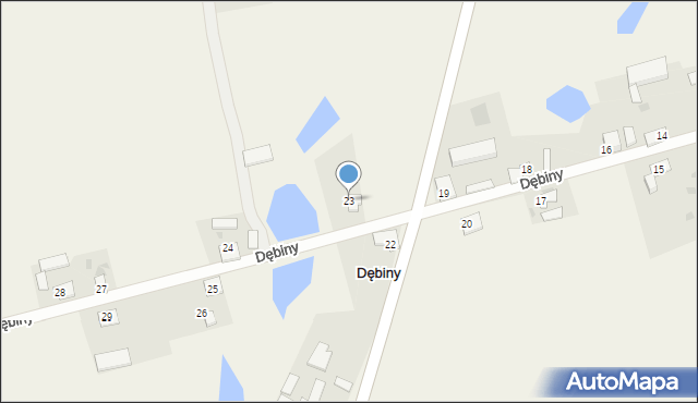 Dębiny, Dębiny, 23, mapa Dębiny