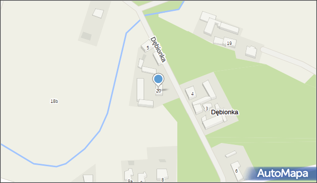 Dębionka, Dębionka, 20, mapa Dębionka