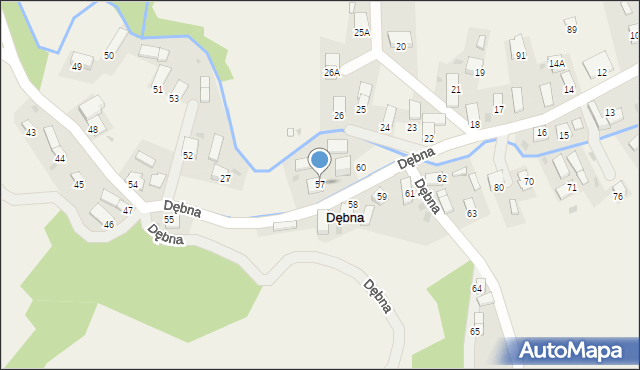 Dębna, Dębna, 57, mapa Dębna