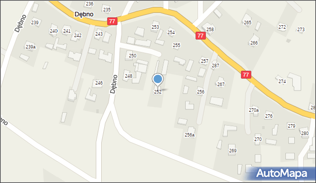 Dębno, Dębno, 252, mapa Dębno