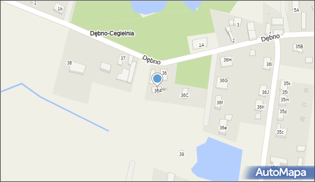 Dębno, Dębno, 36A, mapa Dębno