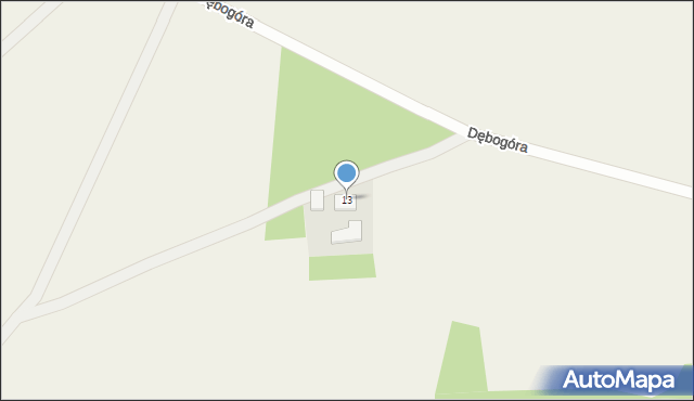 Dębogóra, Dębogóra, 13, mapa Dębogóra