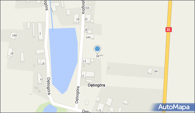 Dębogóra, Dębogóra, 14, mapa Dębogóra