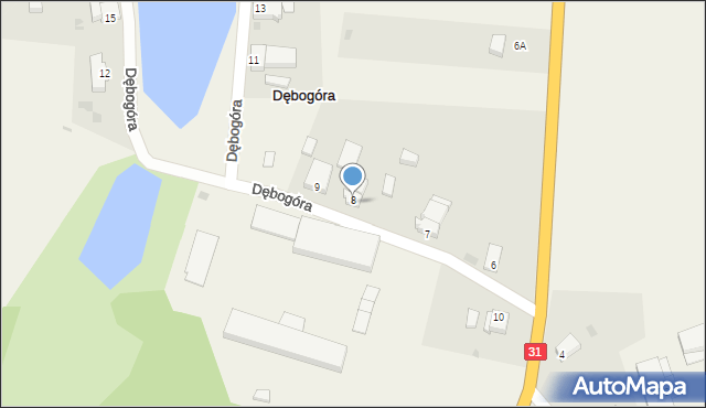 Dębogóra, Dębogóra, 8/2, mapa Dębogóra