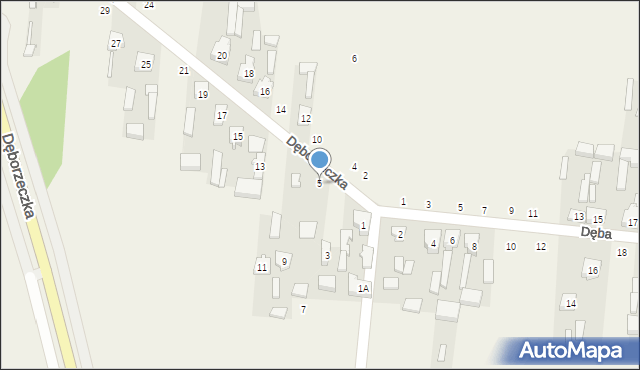 Dęborzeczka, Dęborzeczka, 5, mapa Dęborzeczka