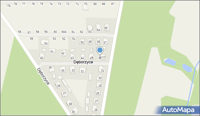 Dęborzyce, Dęborzyce, 46, mapa Dęborzyce