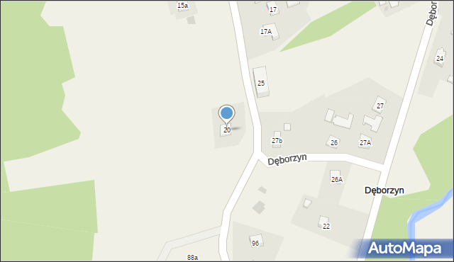 Dęborzyn, Dęborzyn, 20, mapa Dęborzyn