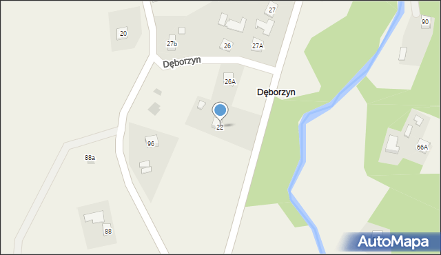 Dęborzyn, Dęborzyn, 22, mapa Dęborzyn
