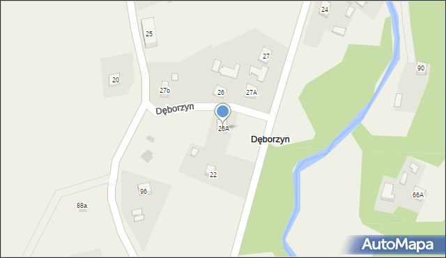 Dęborzyn, Dęborzyn, 26A, mapa Dęborzyn