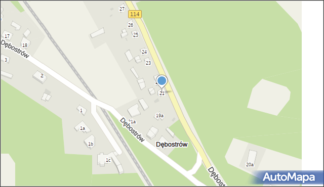 Dębostrów, Dębostrów, 21, mapa Dębostrów