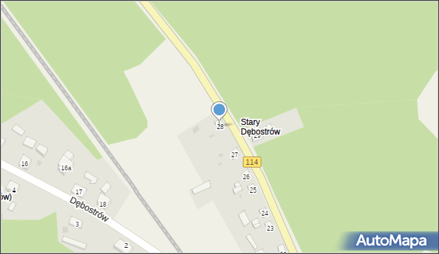 Dębostrów, Dębostrów, 28, mapa Dębostrów