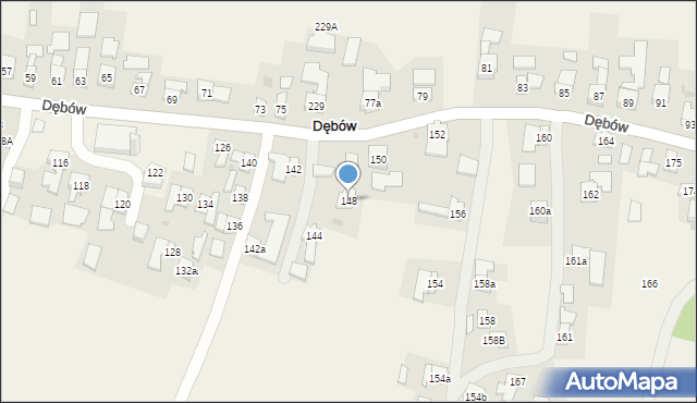 Dębów, Dębów, 148, mapa Dębów