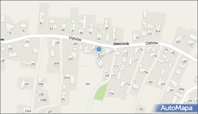 Dębów, Dębów, 174B, mapa Dębów