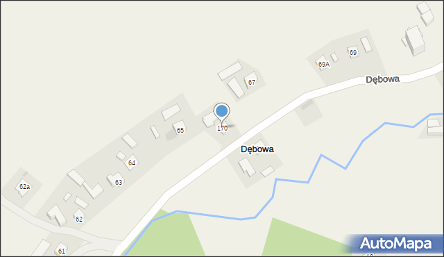 Dębowa, Dębowa, 170, mapa Dębowa