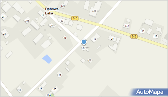 Dębowa Łąka, Dębowa Łąka, 24, mapa Dębowa Łąka