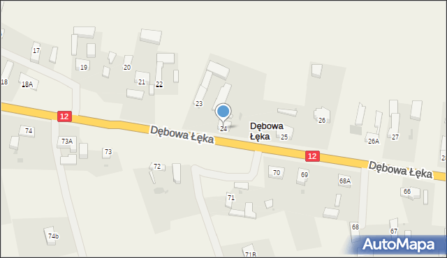 Dębowa Łęka, Dębowa Łęka, 24, mapa Dębowa Łęka