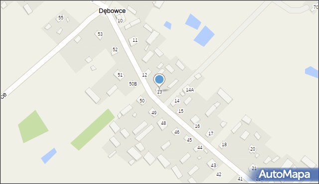 Dębowce, Dębowce, 13, mapa Dębowce