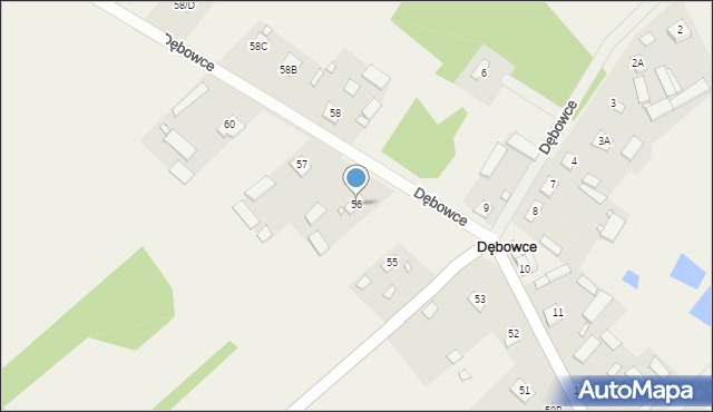 Dębowce, Dębowce, 56, mapa Dębowce