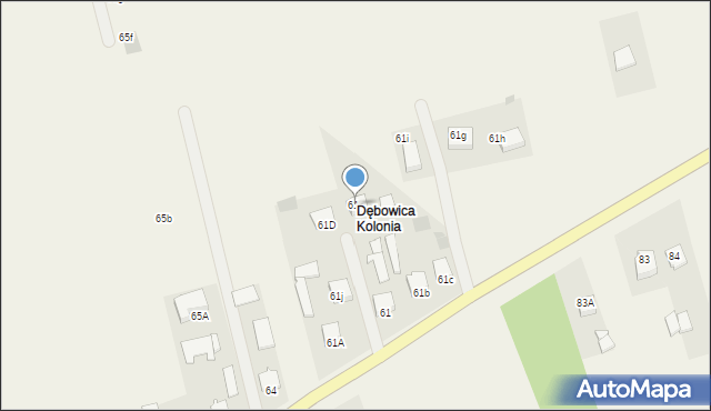 Dębowica, Dębowica, 61e, mapa Dębowica