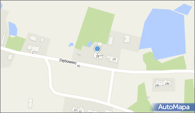 Dębowiec, Dębowiec, 19, mapa Dębowiec