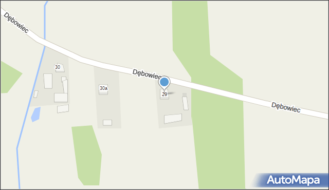 Dębowiec, Dębowiec, 29, mapa Dębowiec