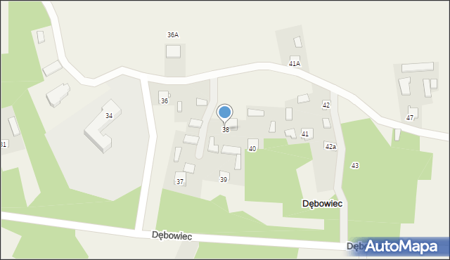 Dębowiec, Dębowiec, 38, mapa Dębowiec