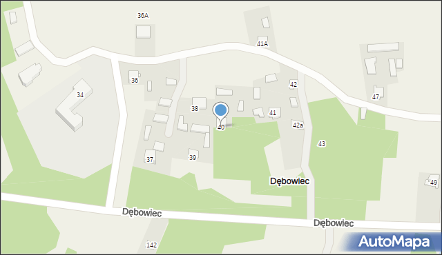 Dębowiec, Dębowiec, 40, mapa Dębowiec