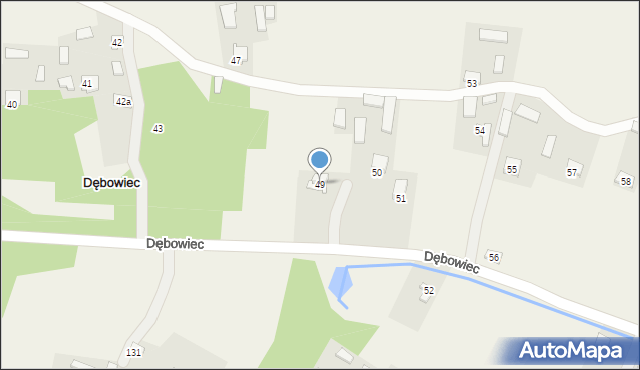 Dębowiec, Dębowiec, 49, mapa Dębowiec