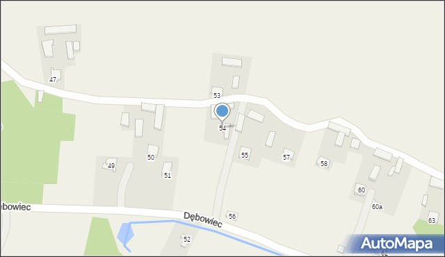 Dębowiec, Dębowiec, 54, mapa Dębowiec