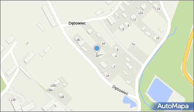 Dębowiec, Dębowiec, 2A, mapa Dębowiec