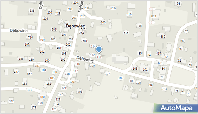 Dębowiec, Dębowiec, 111, mapa Dębowiec