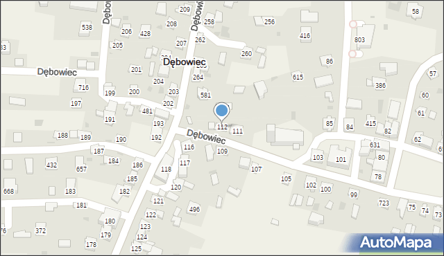 Dębowiec, Dębowiec, 112, mapa Dębowiec