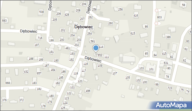 Dębowiec, Dębowiec, 113, mapa Dębowiec