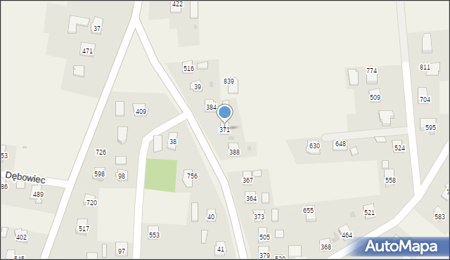 Dębowiec, Dębowiec, 371, mapa Dębowiec
