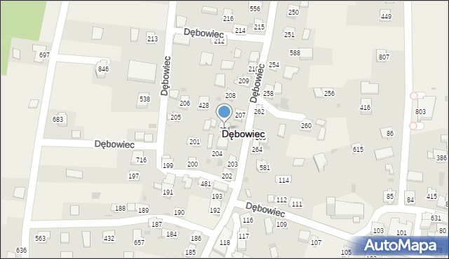 Dębowiec, Dębowiec, 394, mapa Dębowiec